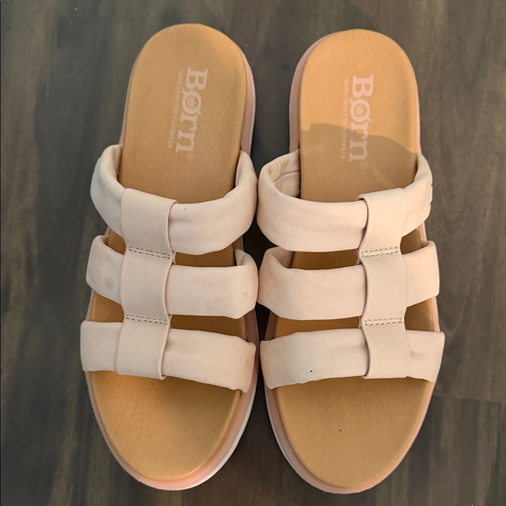 Born Women's Blush Padded Triple-Strap Slide Sandals